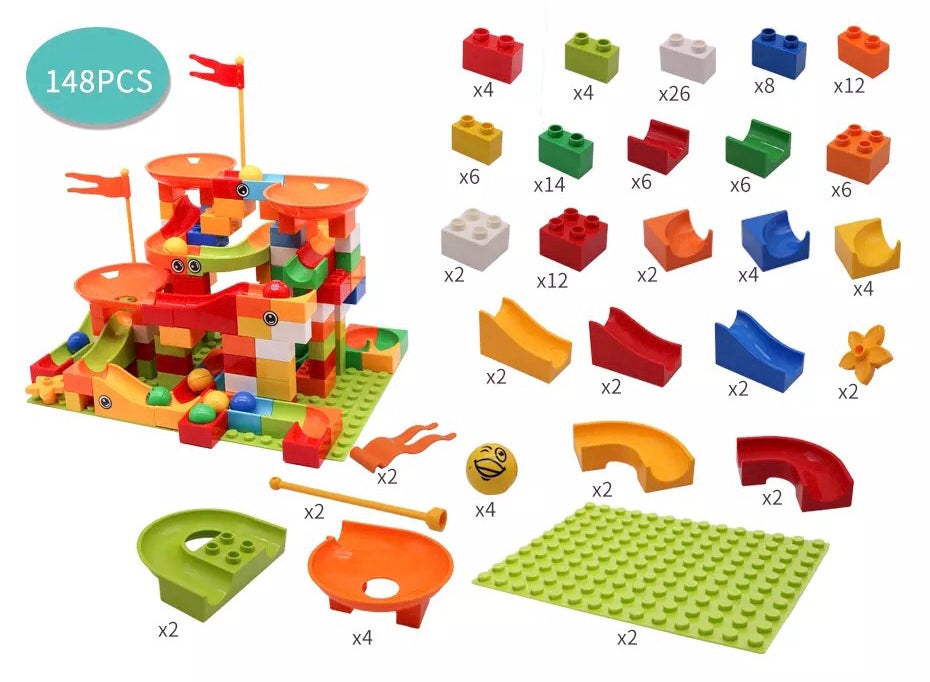 Large DIY Marble Run Track - 74-296 PCS 148PCS