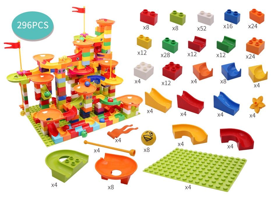 Large DIY Marble Run Track - 74-296 PCS 296PCS