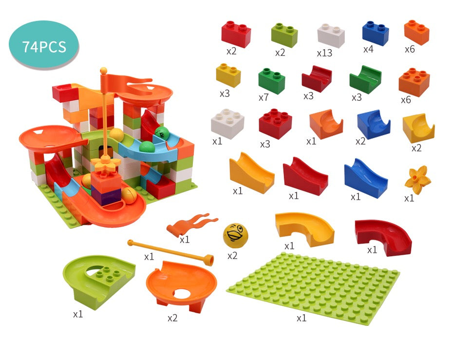 Large DIY Marble Run Track - 74-296 PCS 74PCS