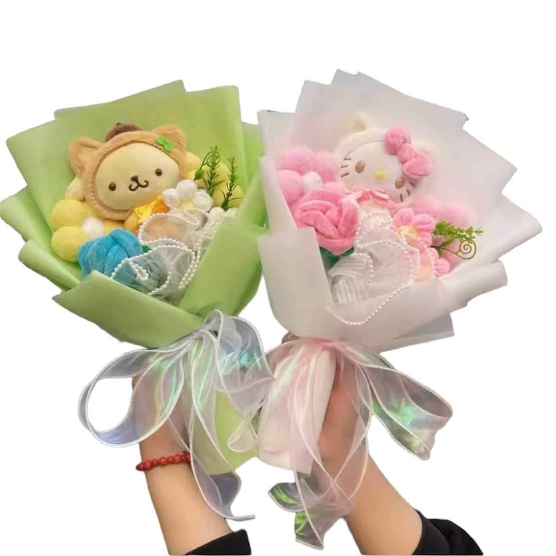 Plush Miss Kitty Gift Flower Bouquet