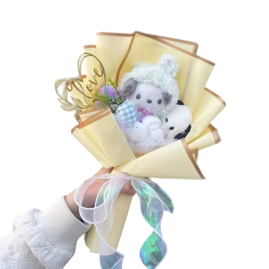 Plush Miss Kitty Gift Flower Bouquet