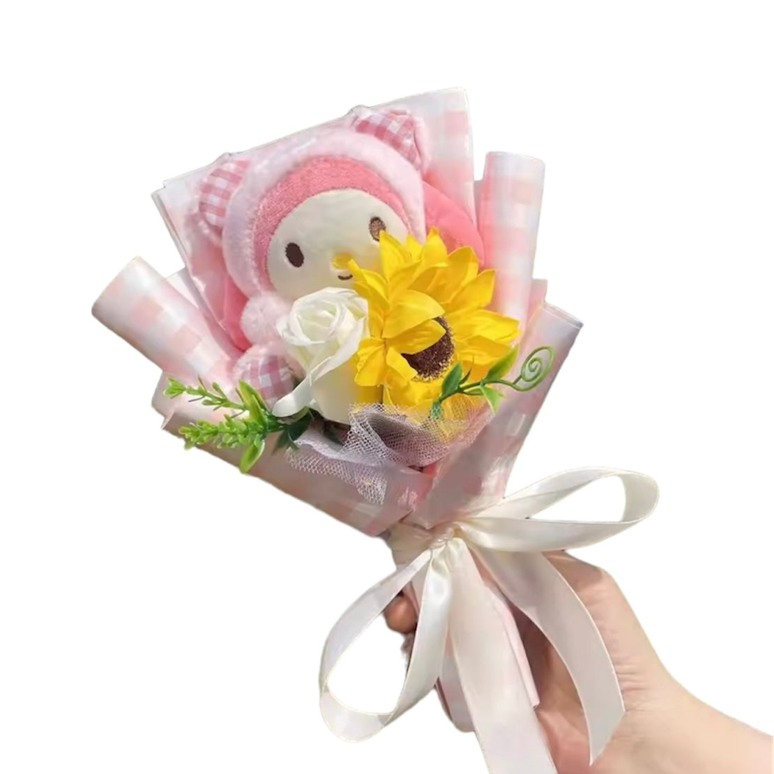Plush Miss Kitty Gift Flower Bouquet