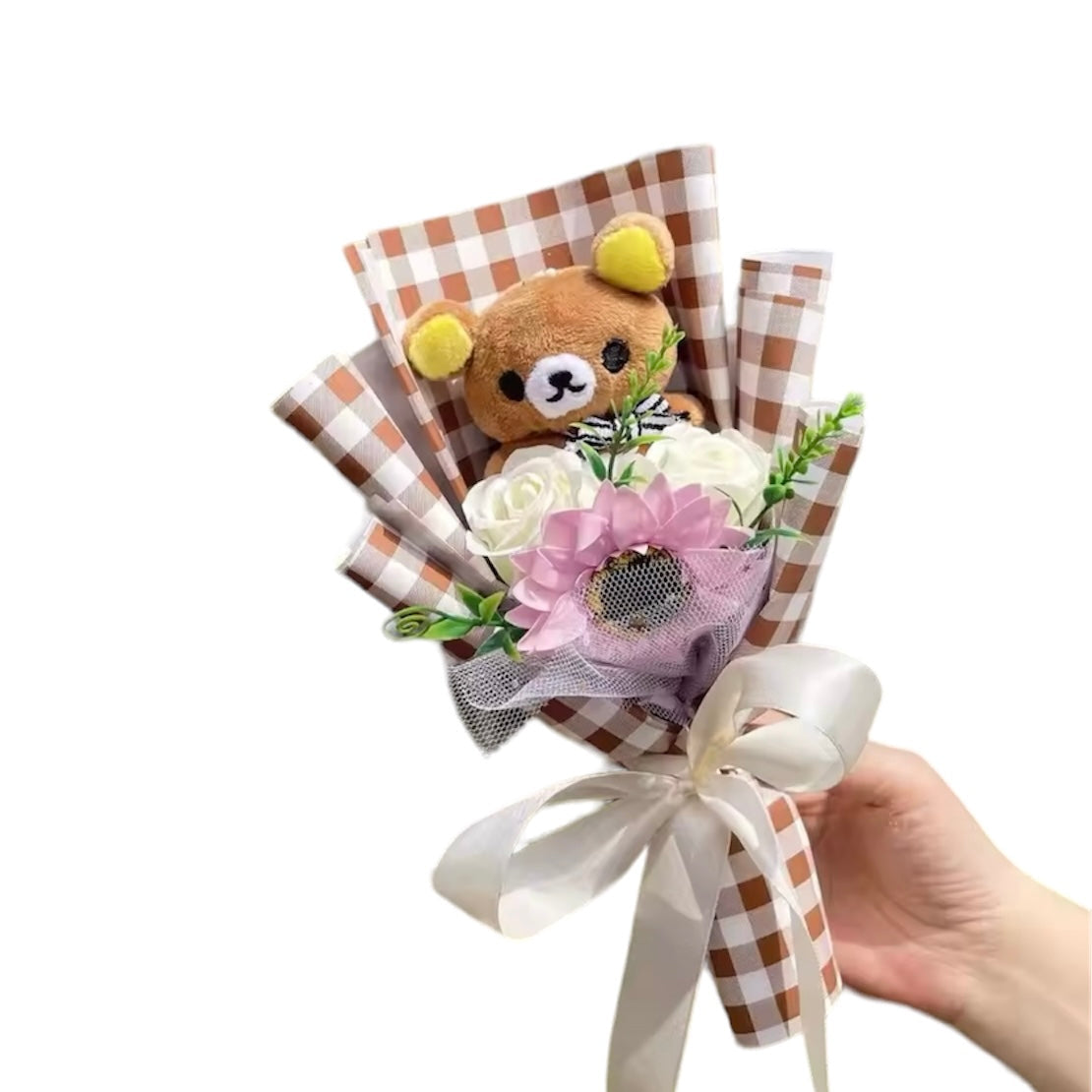 Plush Miss Kitty Gift Flower Bouquet