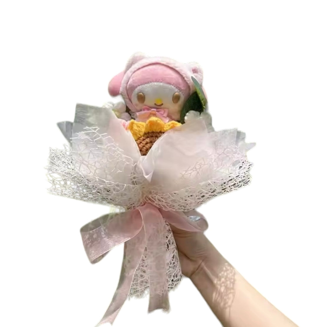 Plush Miss Kitty Gift Flower Bouquet