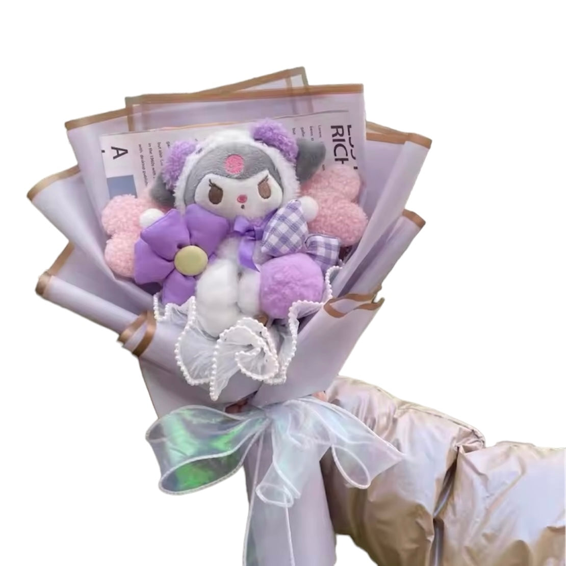 Plush Miss Kitty Gift Flower Bouquet