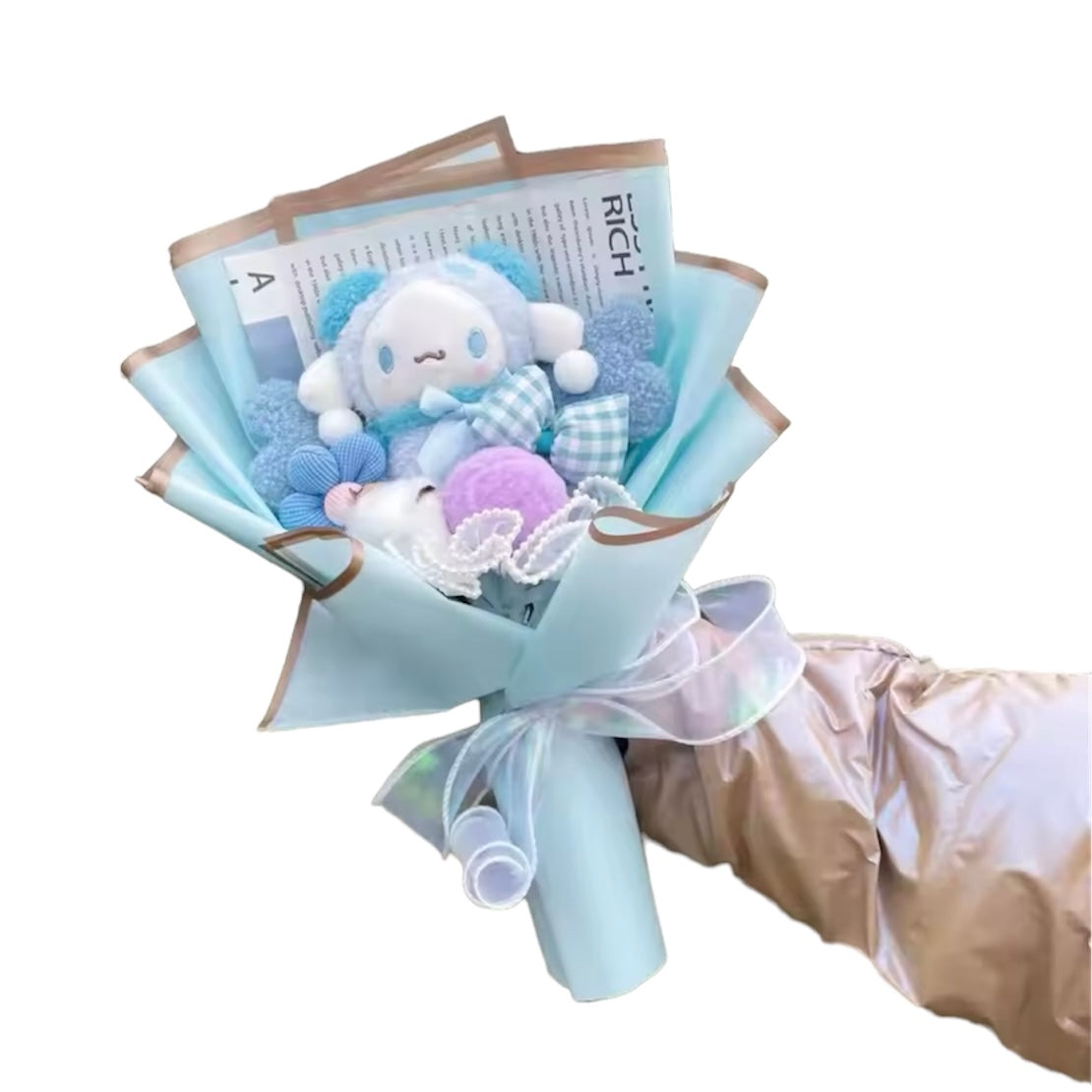 Plush Miss Kitty Gift Flower Bouquet