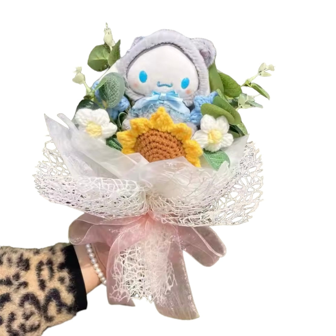 Plush Miss Kitty Gift Flower Bouquet