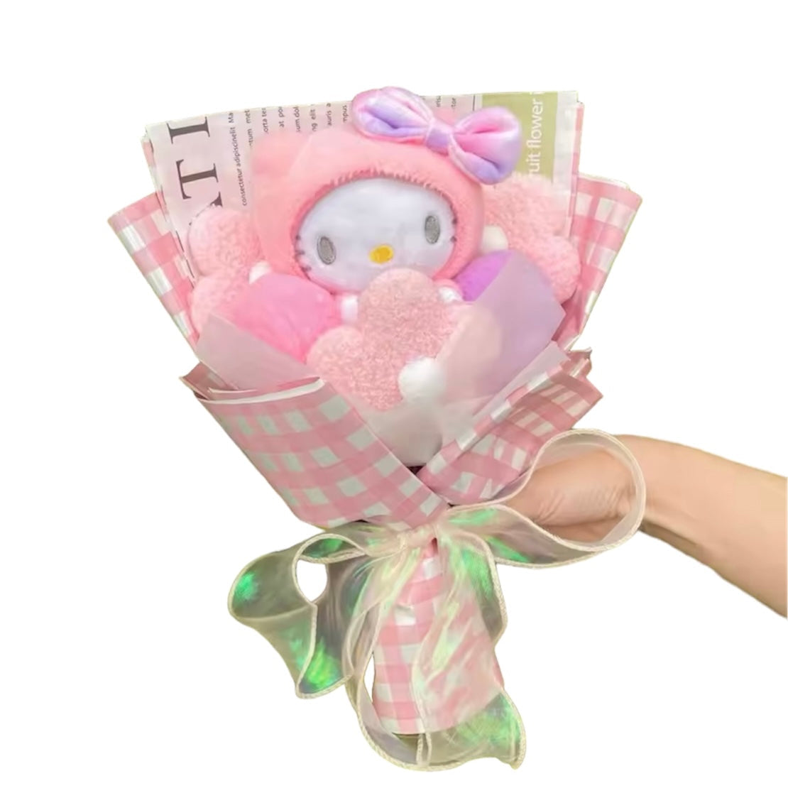 Plush Miss Kitty Gift Flower Bouquet