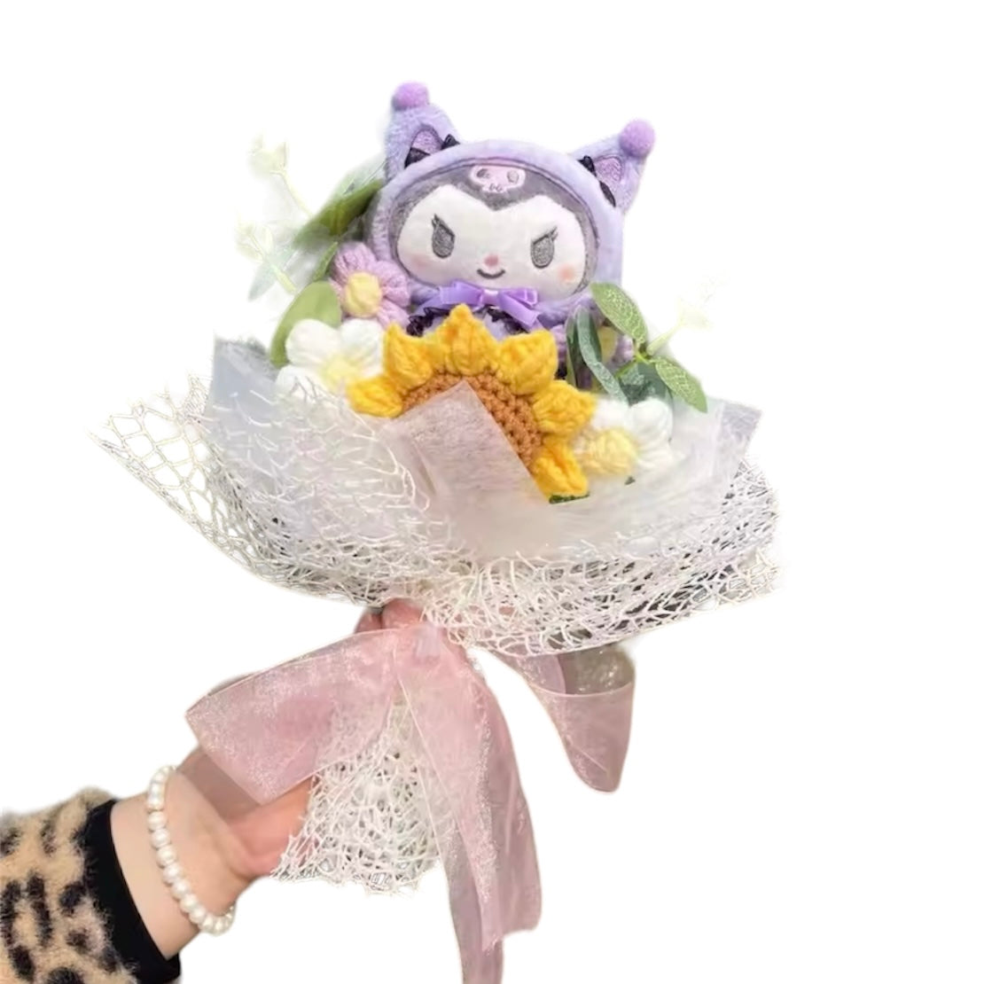 Plush Miss Kitty Gift Flower Bouquet