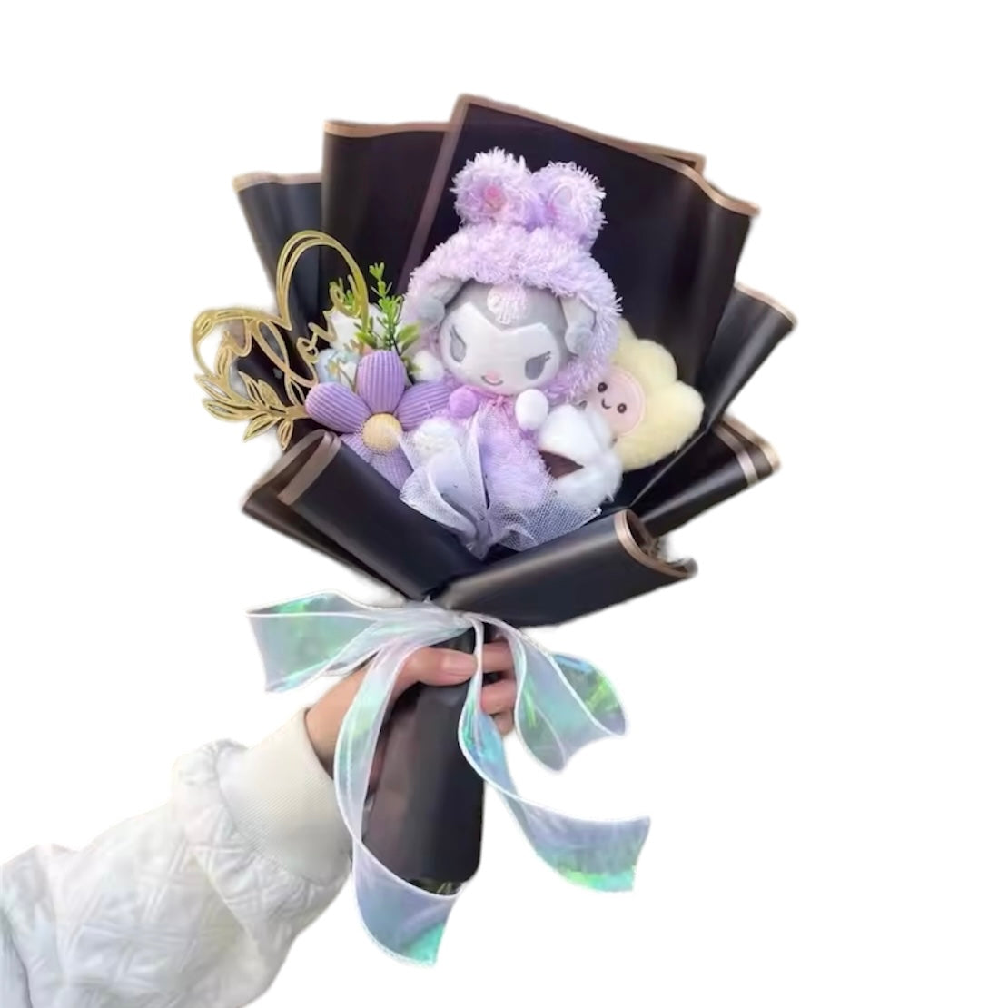 Plush Miss Kitty Gift Flower Bouquet