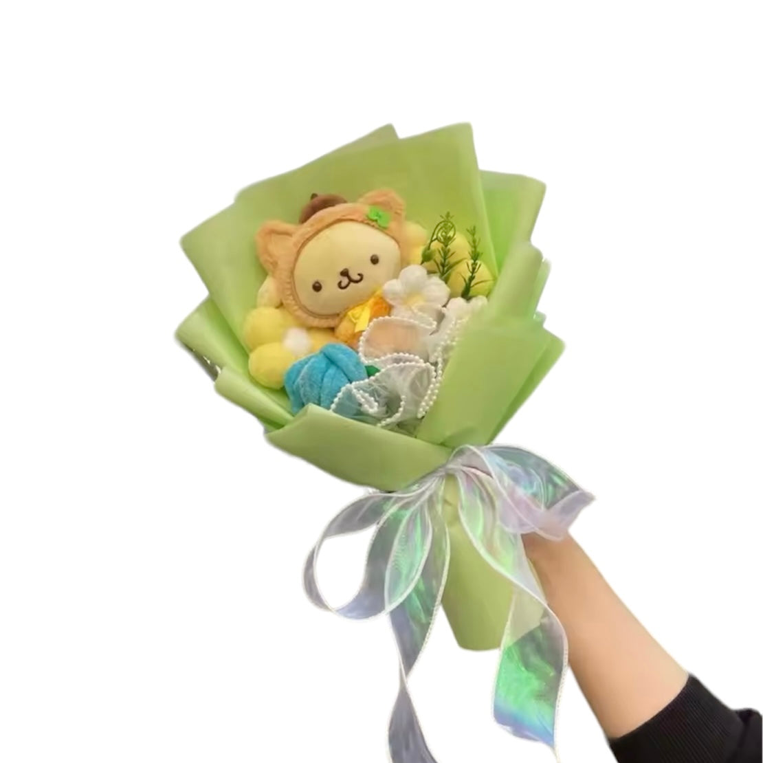 Plush Miss Kitty Gift Flower Bouquet