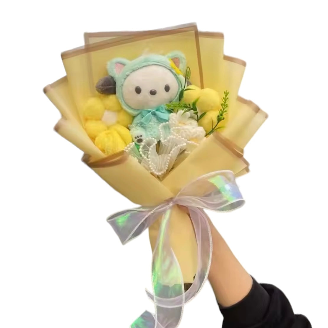 Plush Miss Kitty Gift Flower Bouquet
