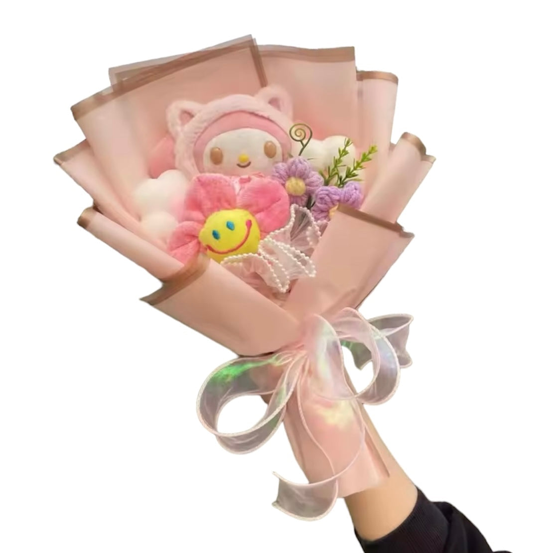 Plush Miss Kitty Gift Flower Bouquet