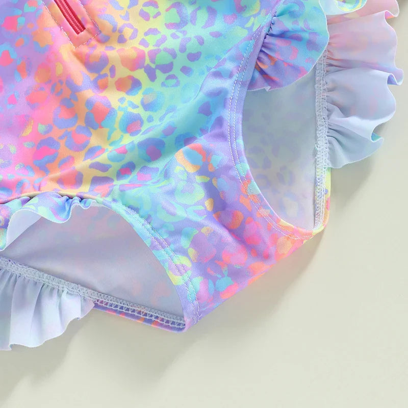 Baby Girls Fish Print Long Sleeve Swimsuit (Age 12M-6 YRS)