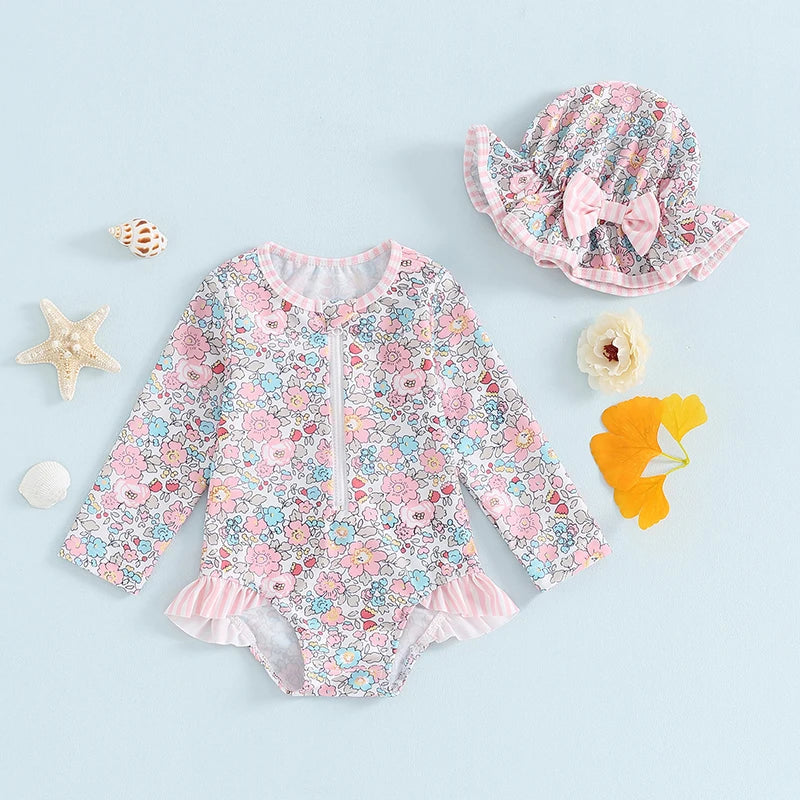 Baby Girls Swimsuits & Hats (Age 6M-3 YRS)