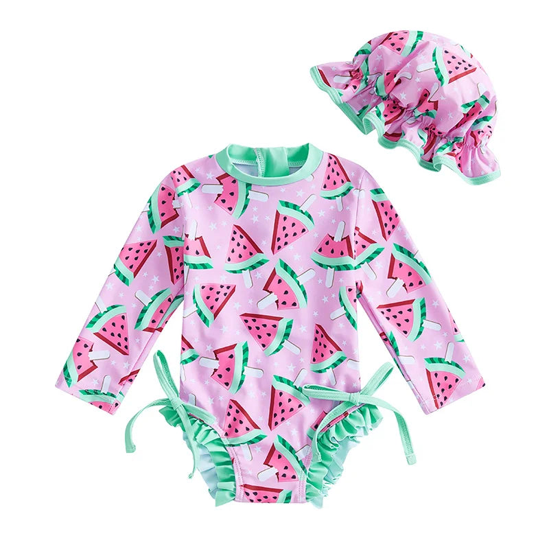 Baby Girls Swimsuits & Hats (Age 6M-3 YRS)