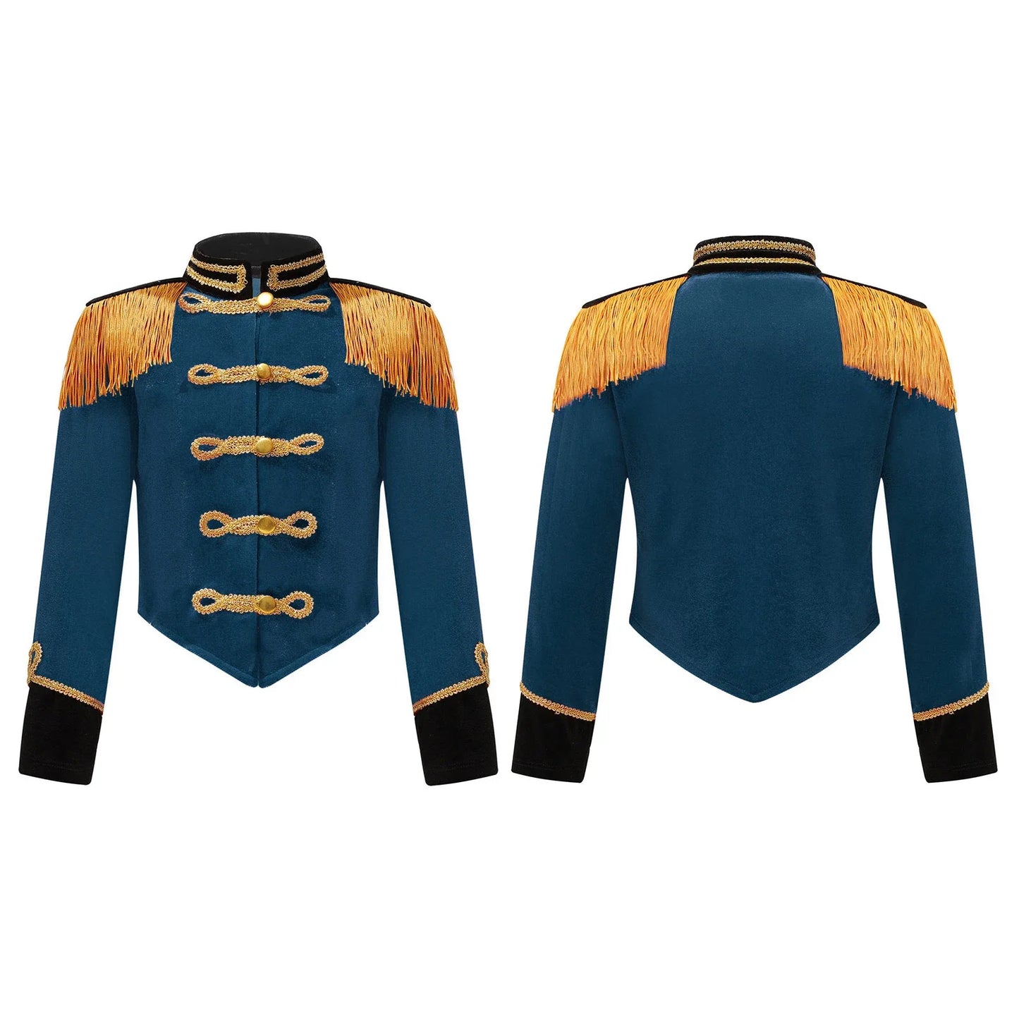 Kids Circus Ringmaster Costume Long Sleeve Fringe Tassel Jacket (Age 6-14YRS)