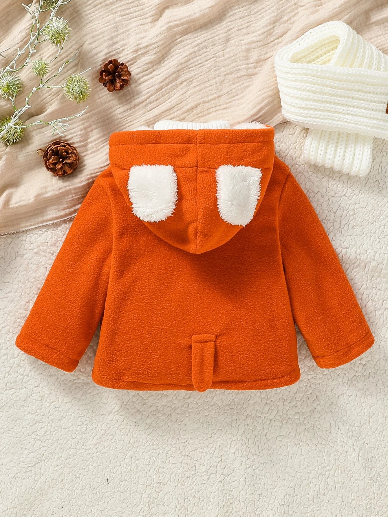 Baby Boys Long Sleeve Hooded Zipper Plush Coat (Age 3M-3YRS)