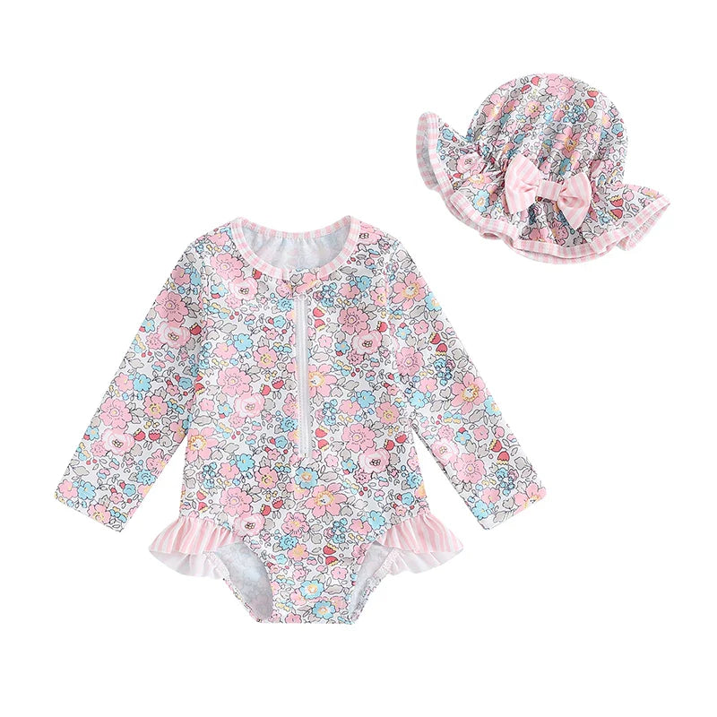 Baby Girls Swimsuits & Hats (Age 6M-3 YRS)
