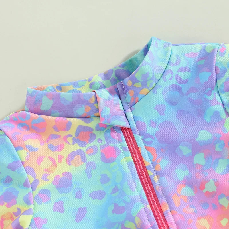 Baby Girls Fish Print Long Sleeve Swimsuit (Age 12M-6 YRS)