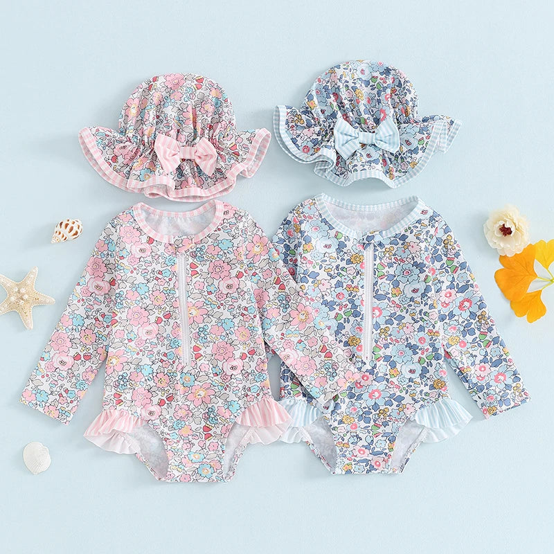 Baby Girls Swimsuits & Hats (Age 6M-3 YRS)