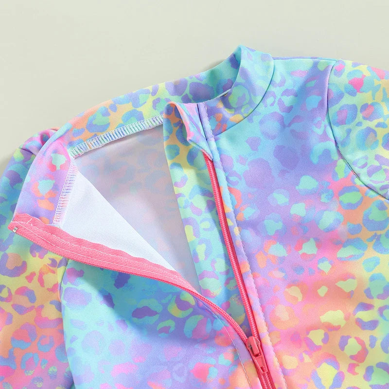 Baby Girls Fish Print Long Sleeve Swimsuit (Age 12M-6 YRS)