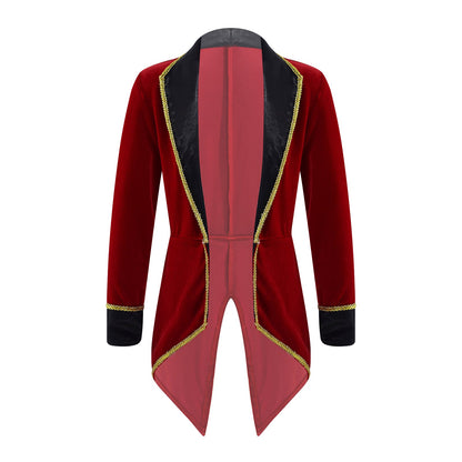 Kids Circus Ringmaster Jacket Long Sleeves Tuxedo Coat (Age 4-16 YRS)