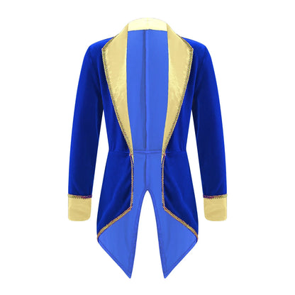 Kids Circus Ringmaster Jacket Long Sleeves Tuxedo Coat (Age 4-16 YRS)