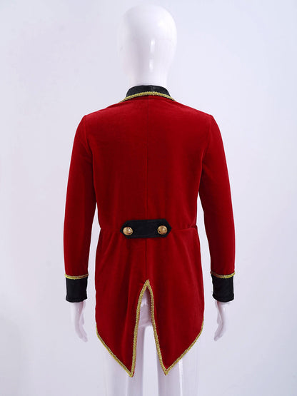 Kids Circus Ringmaster Jacket Long Sleeves Tuxedo Coat (Age 4-16 YRS)