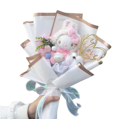 Plush Miss Kitty Gift Flower Bouquet
