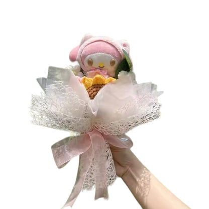 Plush Miss Kitty Gift Flower Bouquet