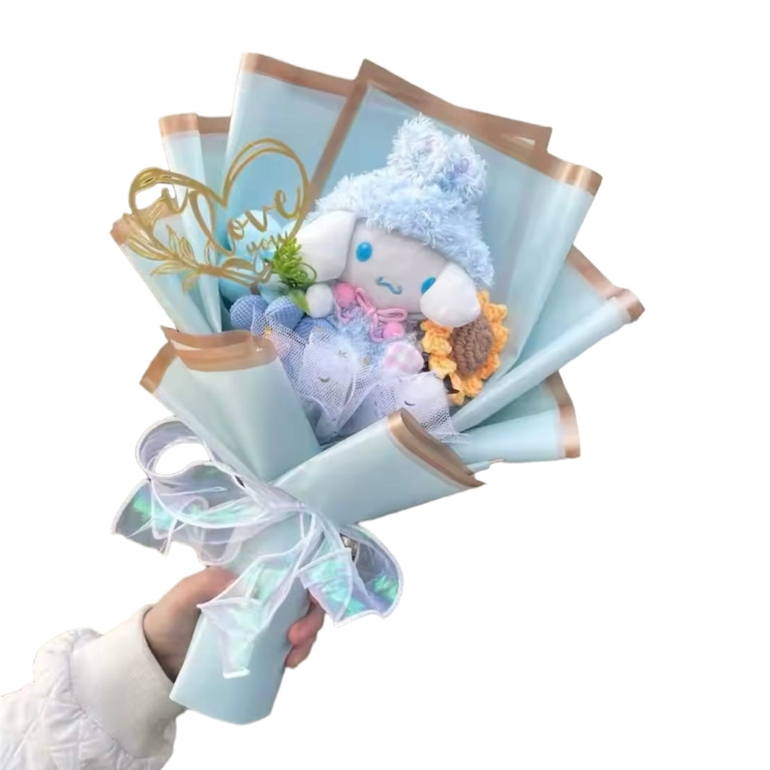 Plush Miss Kitty Gift Flower Bouquet