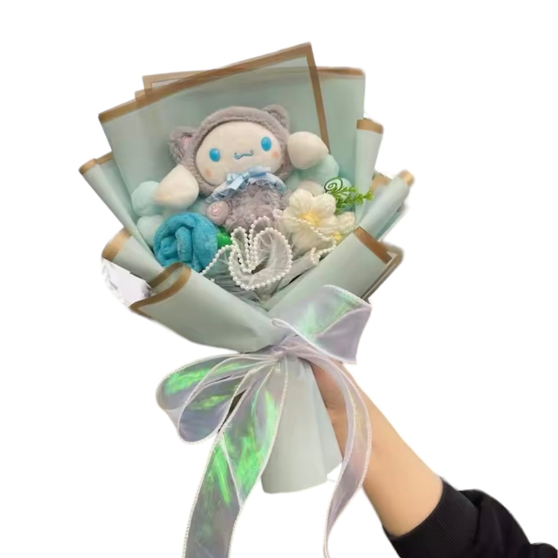 Plush Miss Kitty Gift Flower Bouquet
