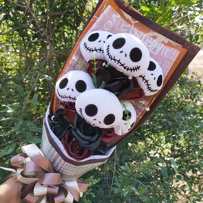 Skeleton Plush Toy Gift Flower Bouquet