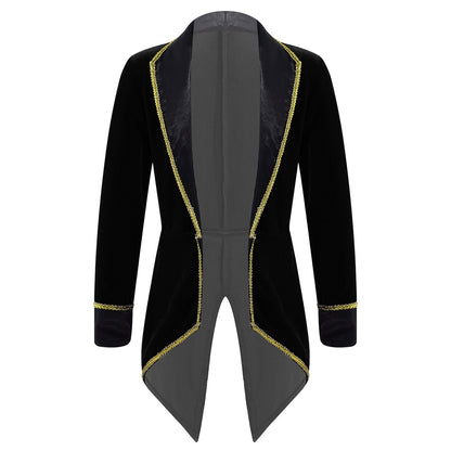 Kids Circus Ringmaster Jacket Long Sleeves Tuxedo Coat (Age 4-16 YRS)