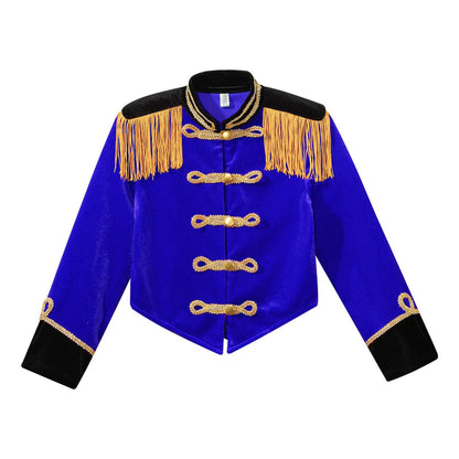 Kids Circus Ringmaster Costume Long Sleeve Fringe Tassel Jacket (Age 6-14YRS)