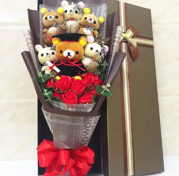 Graduation Teddy Bear Stuffed Plush Toy Gift Bouquet