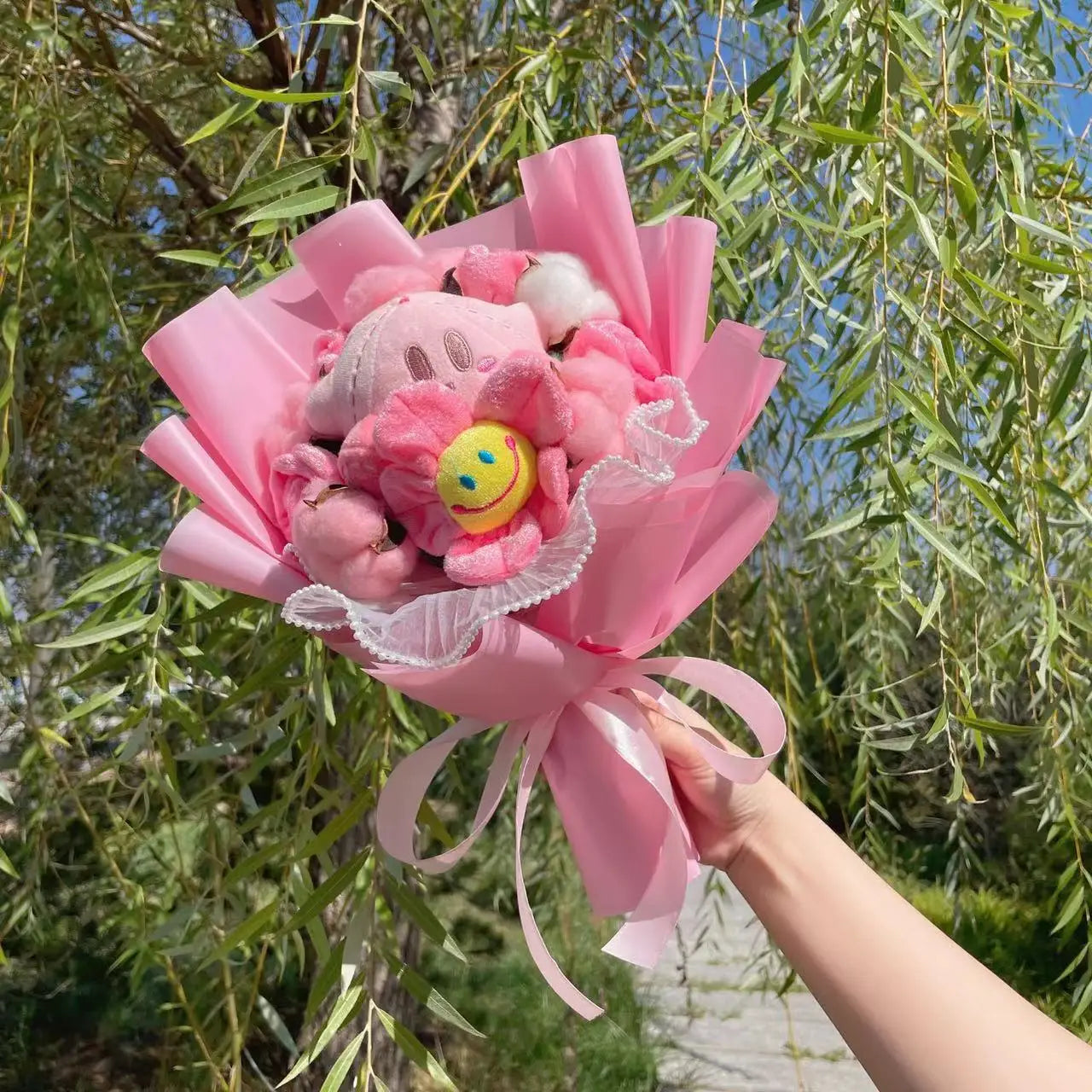 Plush Pink Stuffed Toy Flower Gift Bouquet