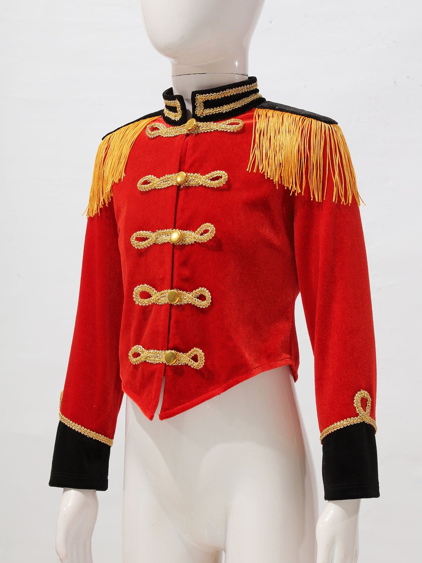 Kids Circus Ringmaster Costume Long Sleeve Fringe Tassel Jacket (Age 6-14YRS)