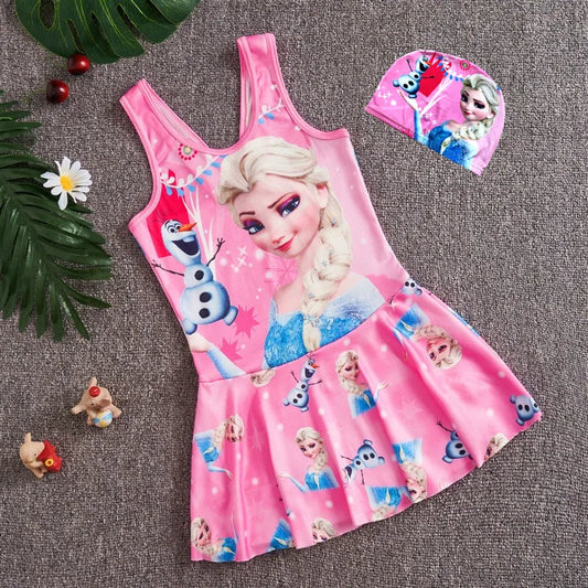 Girls Frozen Swimsuit Dress (Age 12M-10 YRS)