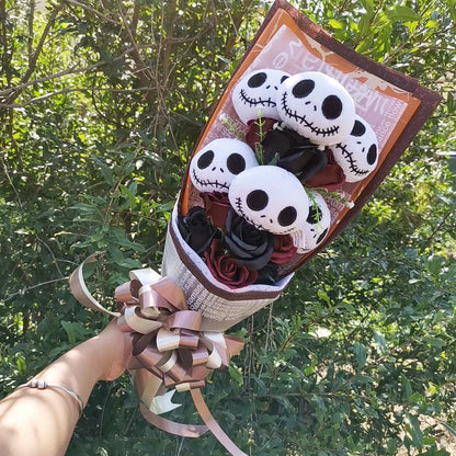 Skeleton Plush Toy Gift Flower Bouquet
