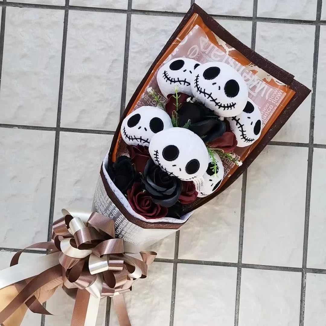Skeleton Plush Toy Gift Flower Bouquet