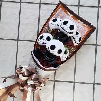 Skeleton Plush Toy Gift Flower Bouquet