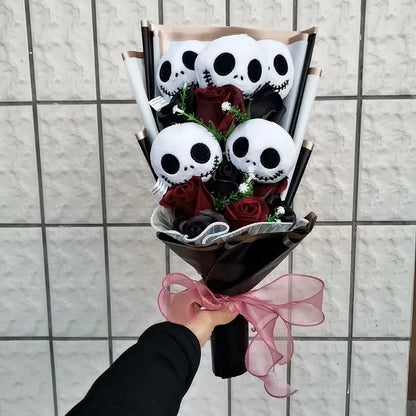 Skeleton Plush Toy Gift Flower Bouquet
