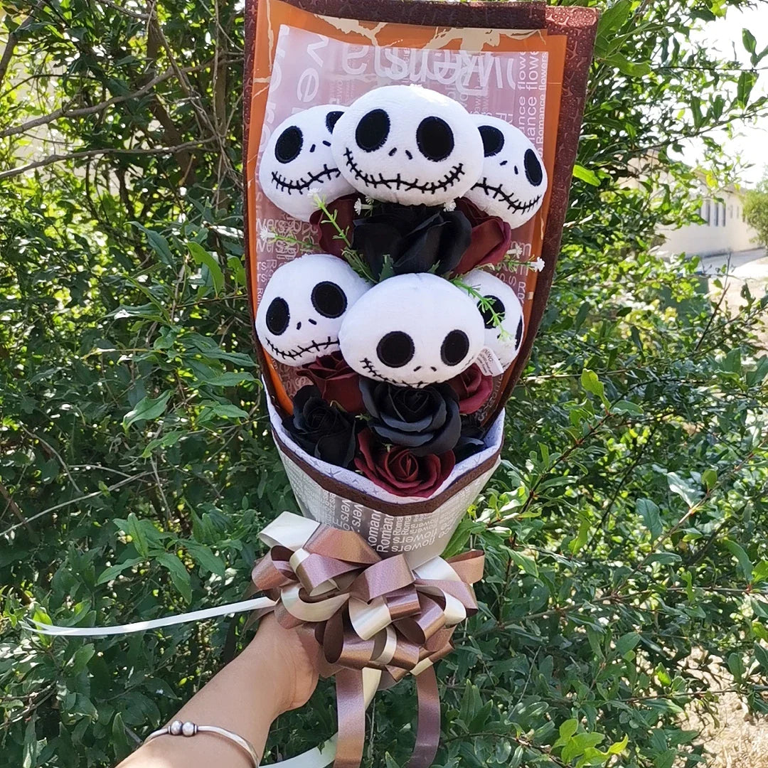 Skeleton Plush Toy Gift Flower Bouquet