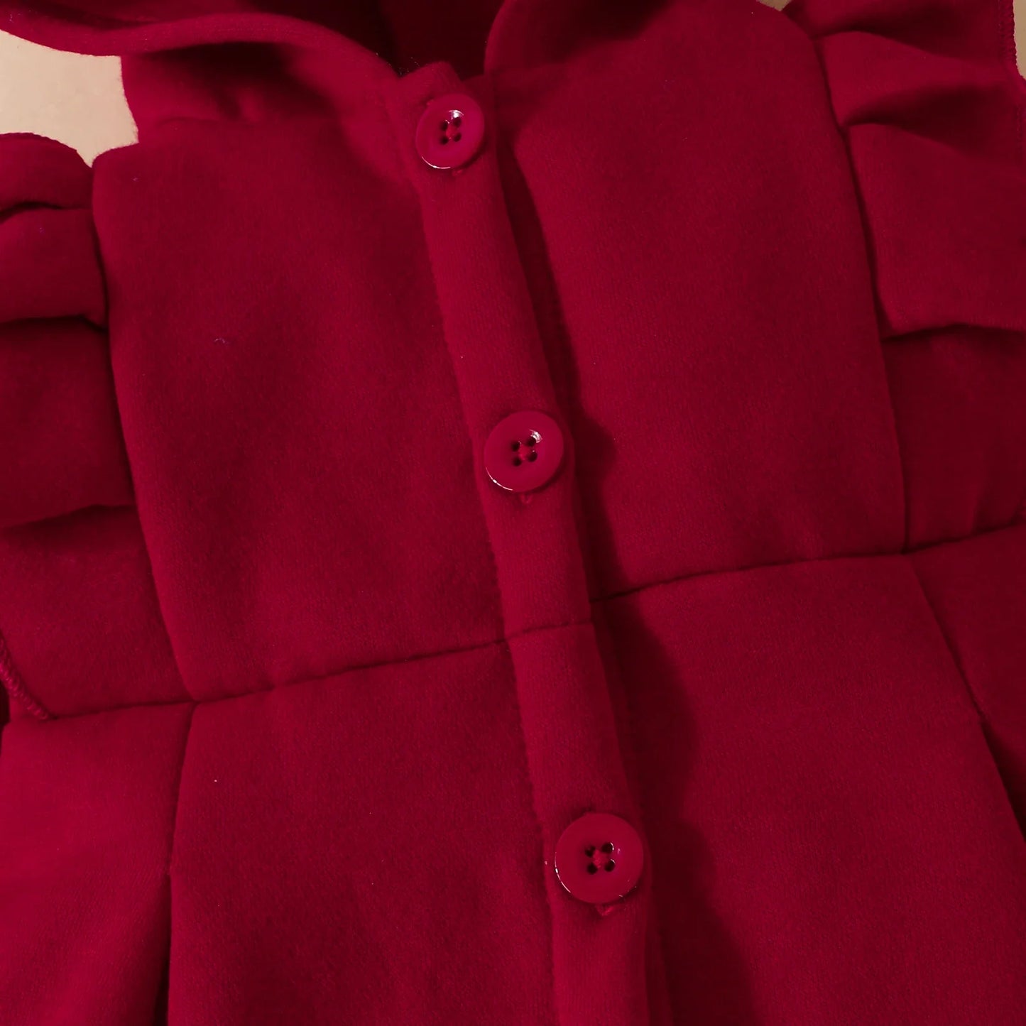 Baby Girl Burgundy Ruffled Single Breasted Coat (Age 3M-24M)