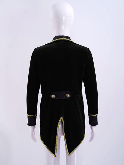 Kids Circus Ringmaster Jacket Long Sleeves Tuxedo Coat (Age 4-16 YRS)