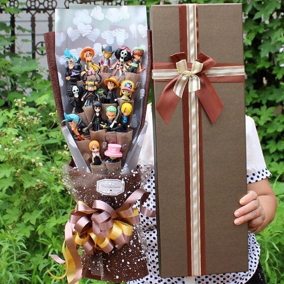 Anime Action Figure Flower Gift Bouquet - No Box Brown
