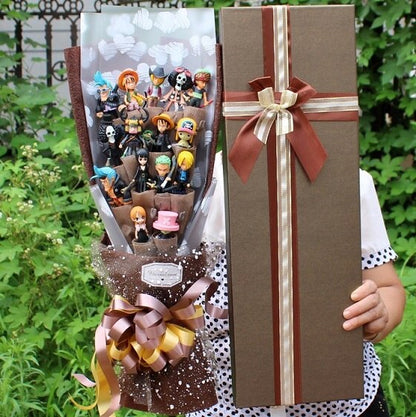 Anime Action Figure Flower Gift Bouquet - No Box Brown